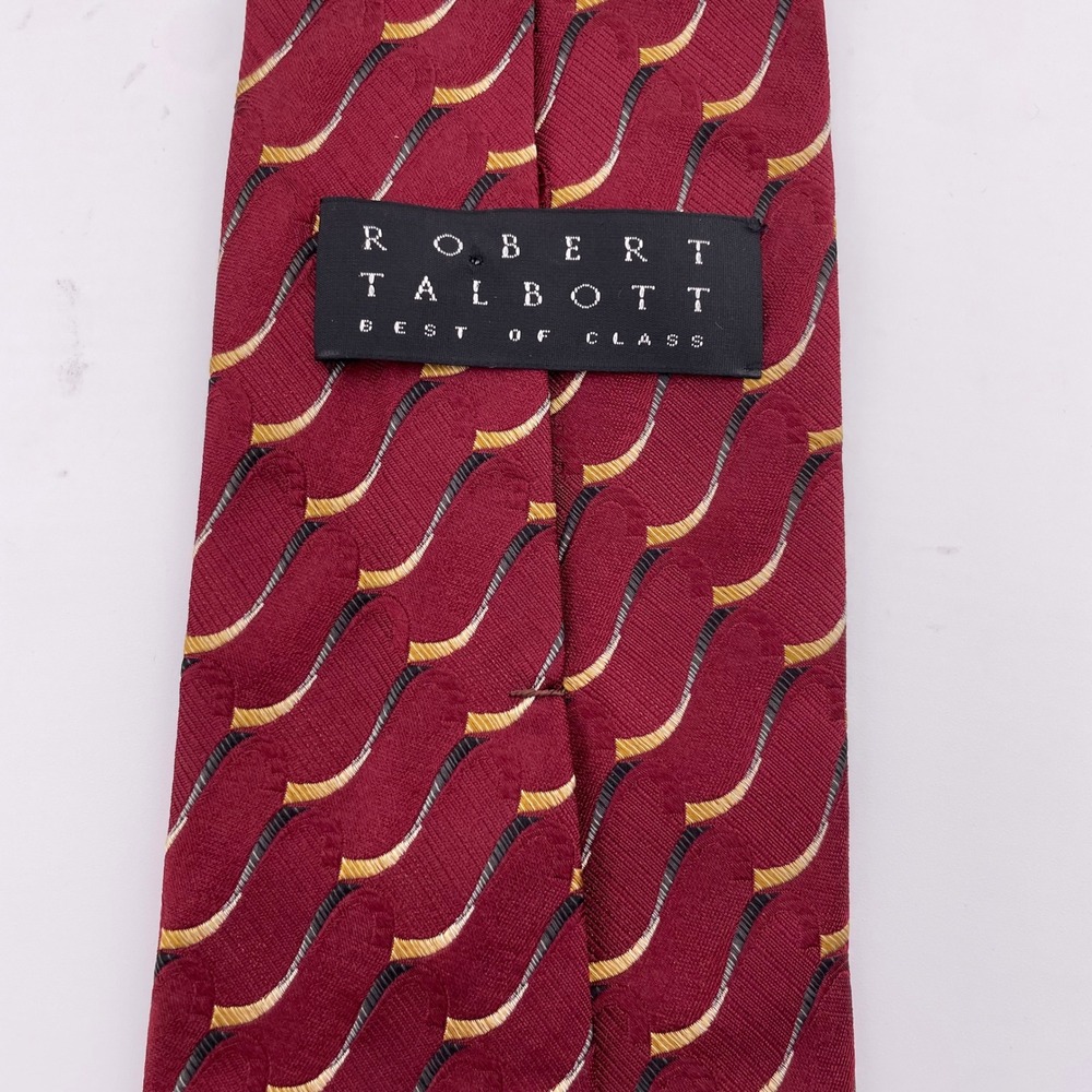 Robert Talbott Best Of Class Men's Red Patterned Luxury Designer Silk‎ Necktie